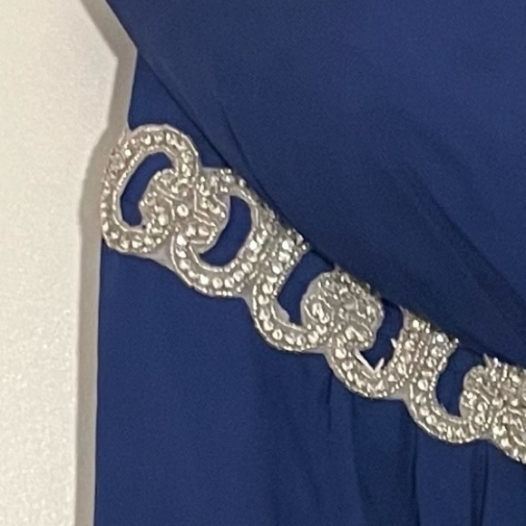 Blue Strapless High Low Bridesmaid Dresses Wedding Event Party Gowns - Picture 3 of 12